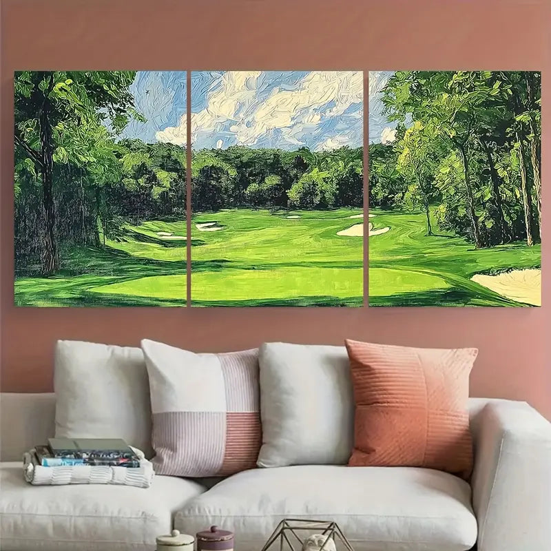 3pcs Baltusrol Club Golf Course Green Metal Print Ready to Hang Art