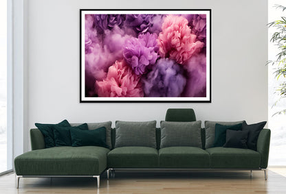 Bunch of Flowers with Pink Smoke Home Decor Premium Quality Poster Print Choose Your Sizes