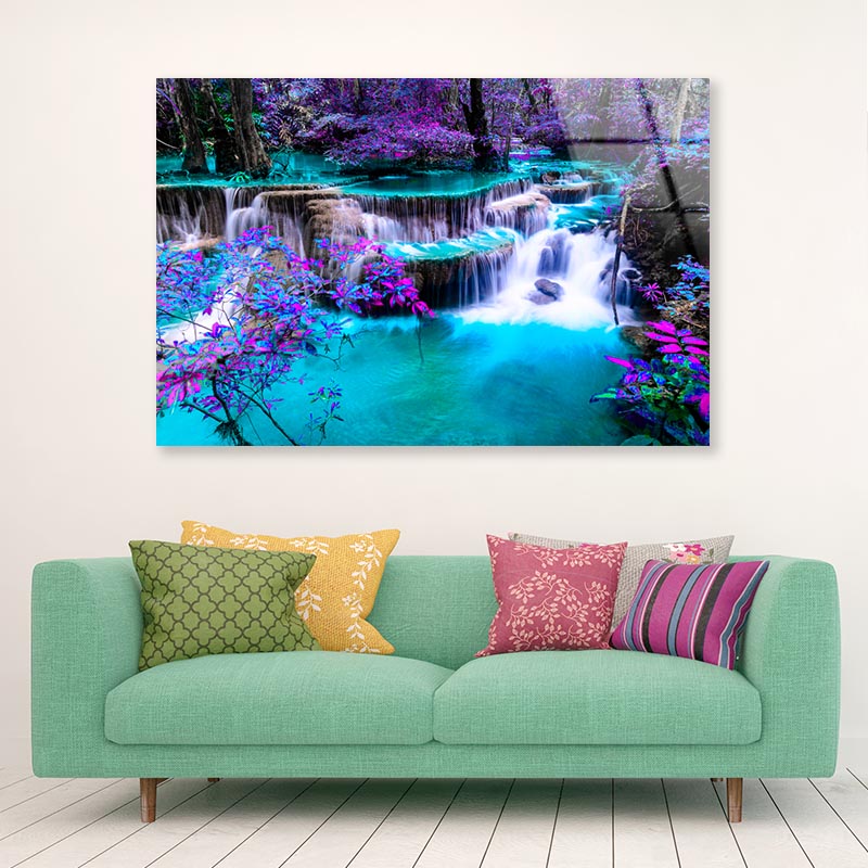 Colorful Autumn Forest at Kanchanaburi, Thailand Acrylic Glass Print Tempered Glass Wall Art 100% Made in Australia Ready to Hang