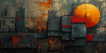 Modern Industrial Sunset Abstract City Wall Art Canvas Office Home Framed 120x60cm