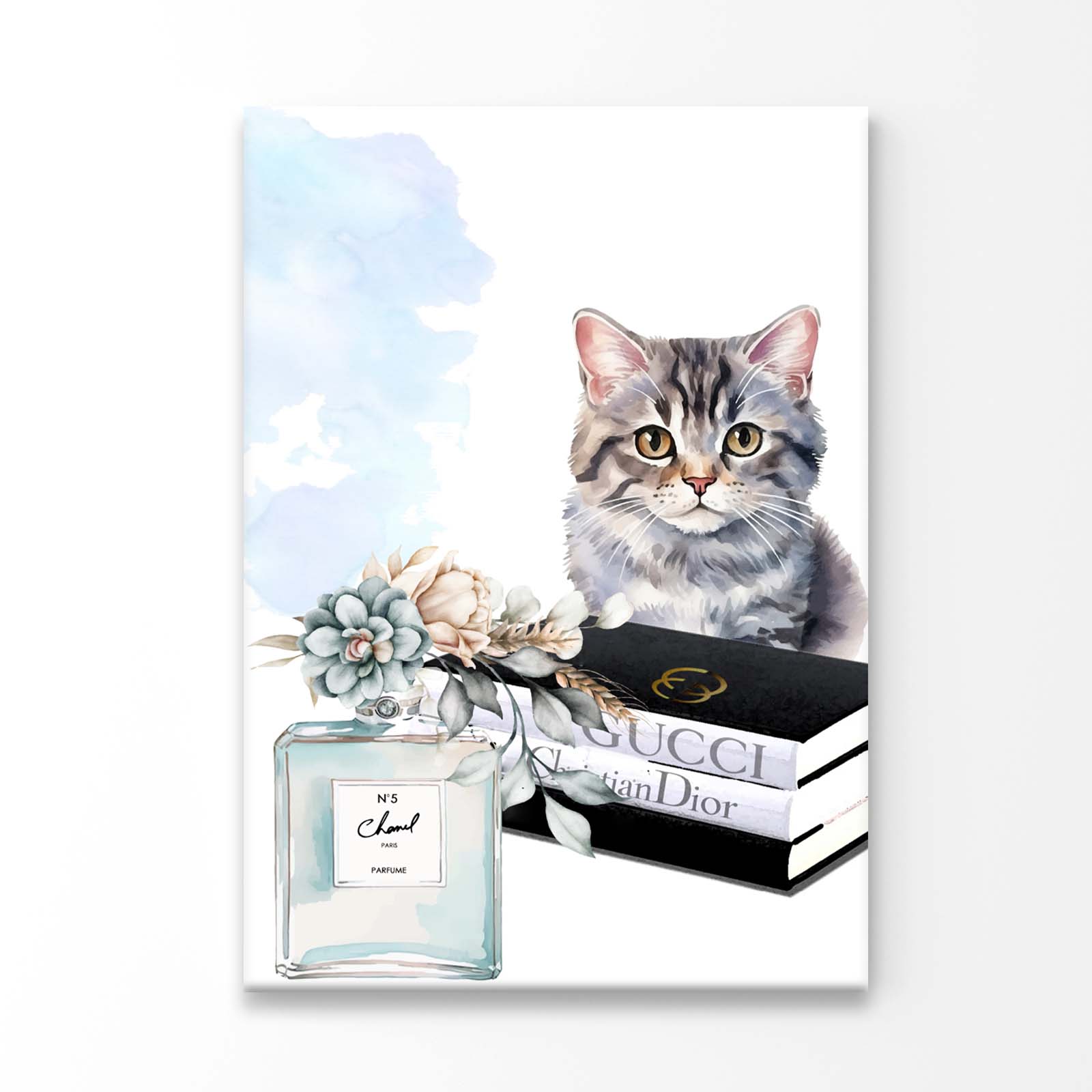 Perfume with Cat 3D Design Acrylic Glass Print Tempered Glass Wall Art 100% Made in Australia Ready to Hang