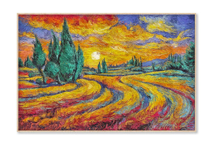 Van Gogh's Painting Wheat Field with Cypresses Wall Art Limited Edition High Quality Print