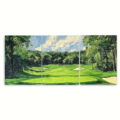 3pcs Baltusrol Club Golf Course Green Metal Print Ready to Hang Art