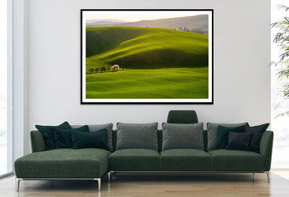 Large Green Field with a Sky and Mountain Home Decor Premium Quality Poster Print Choose Your Sizes