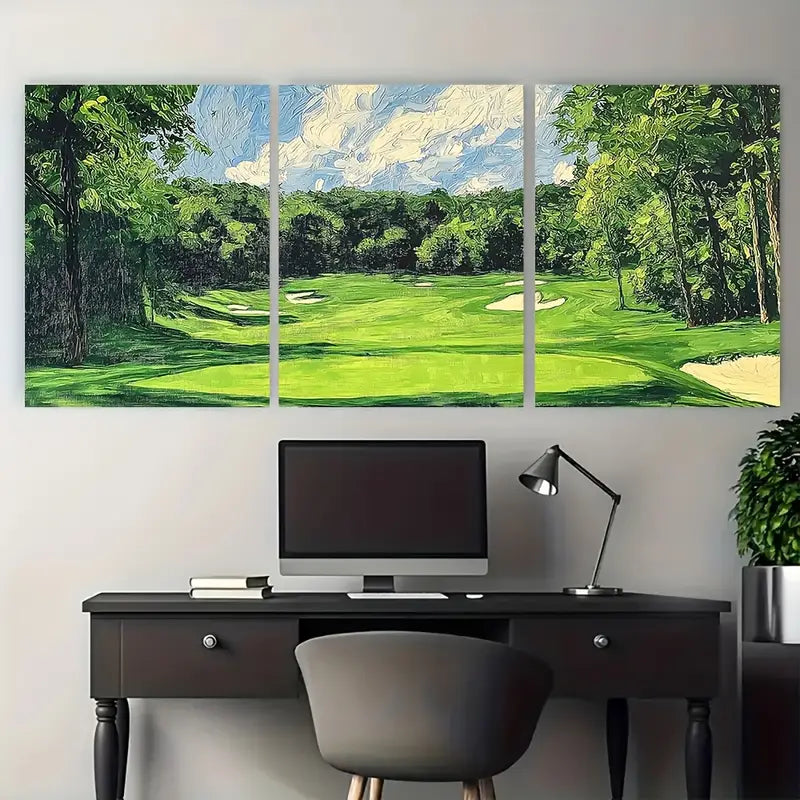 3pcs Baltusrol Club Golf Course Green Metal Print Ready to Hang Art