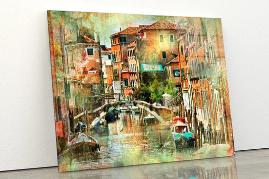 Venice, Artwork in Painting Style Acrylic Glass Print Tempered Glass Wall Art 100% Made in Australia Ready to Hang