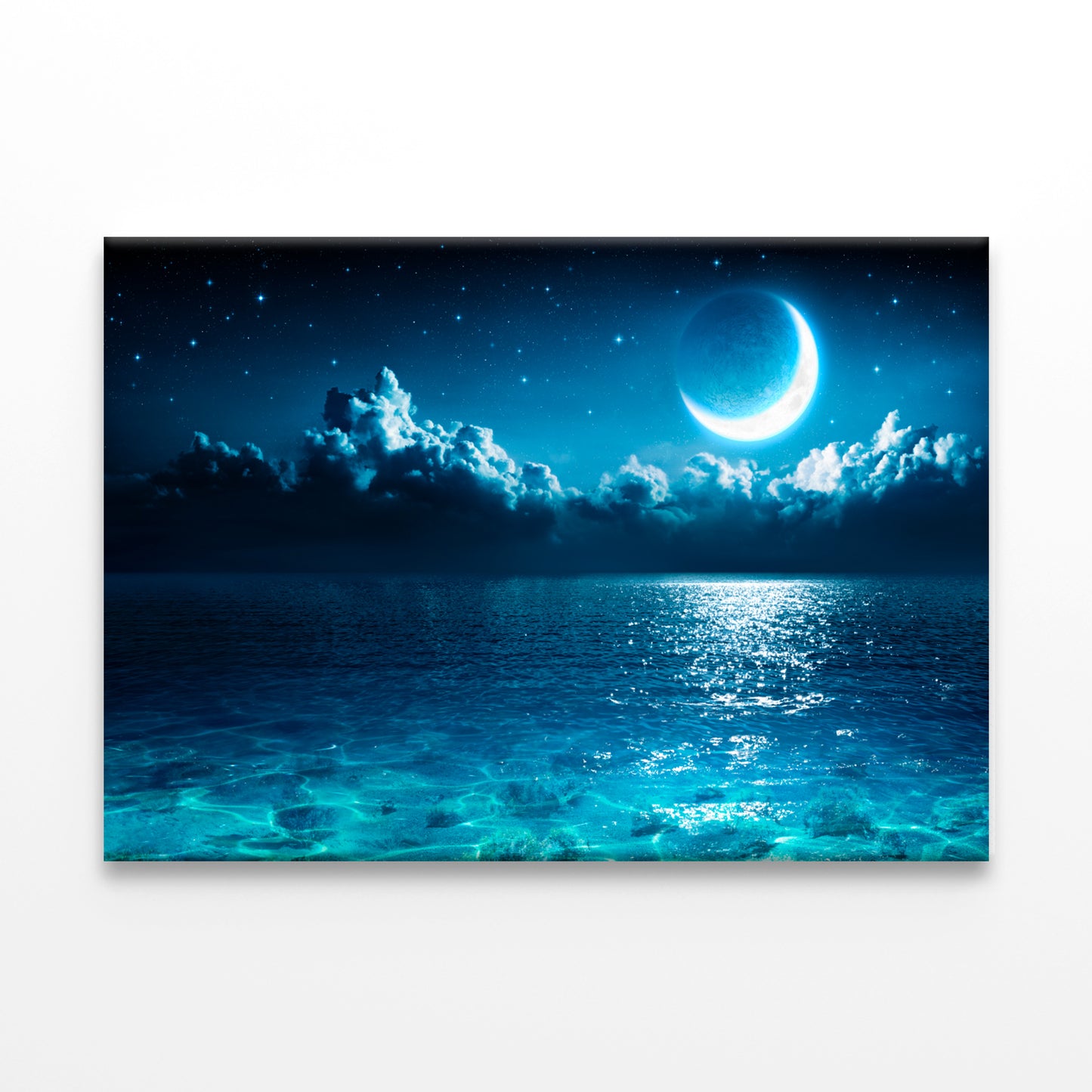 Romantic Moon on Sea Wall Art Decor 100% Australian Made