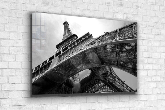 Eiffel Tower B&W View UV Direct Aluminum Print Australian Made Quality