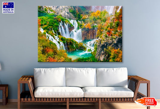 Waterfalls In the Sunshine Wall Art Decor 100% Australian Made