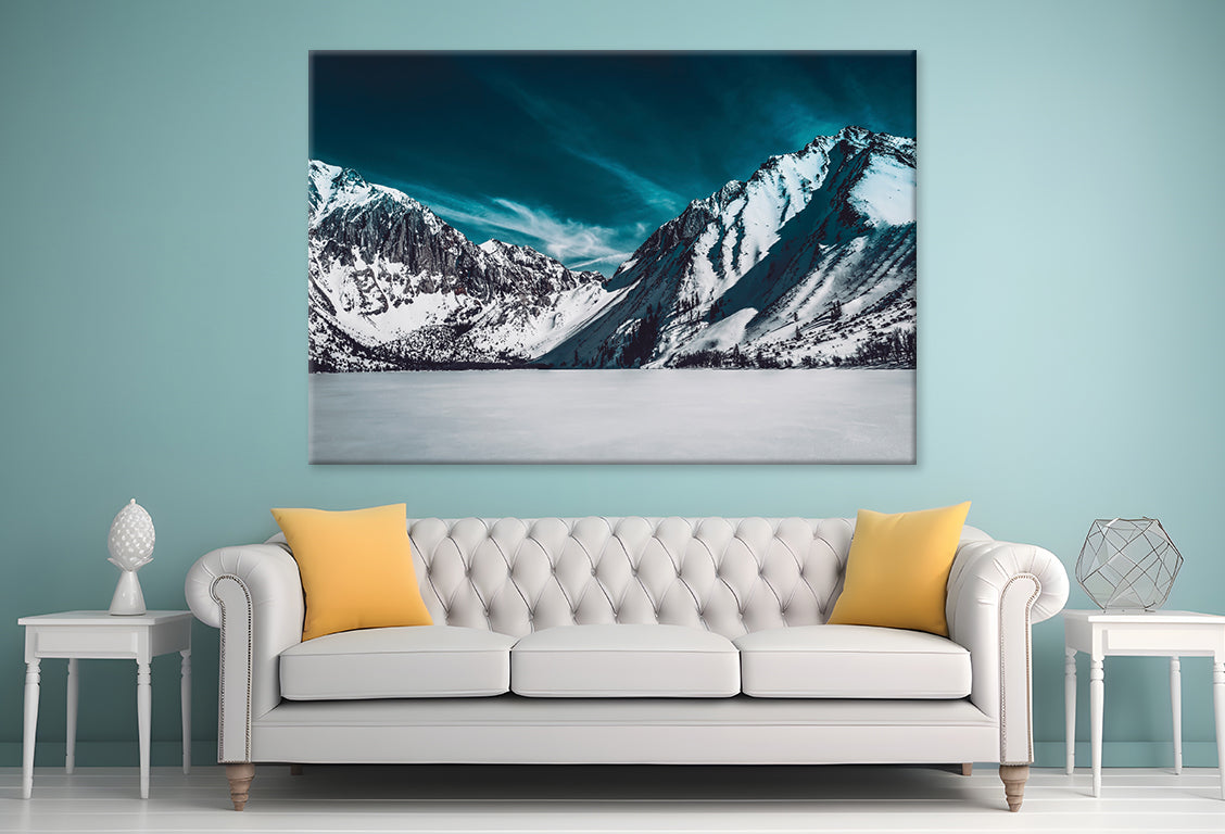 Snowy Peaks with Glacier and Lake Wall Art Decor 100% Australian Made
