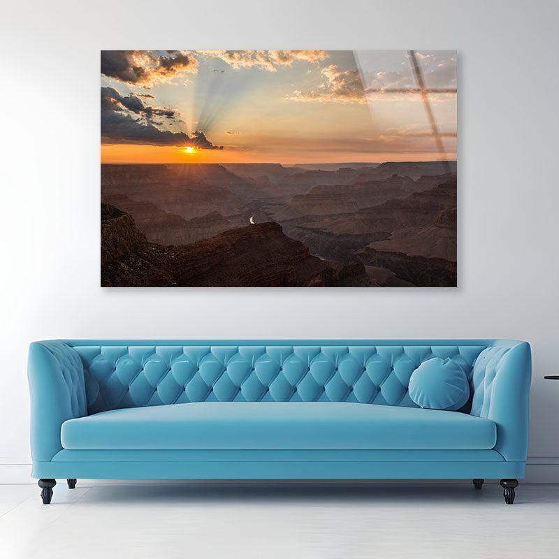 Sun Rays Spreading Acrylic Glass Print Tempered Glass Wall Art 100% Made in Australia Ready to Hang