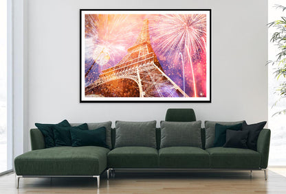 Fireworks In the Sky Over the Eiffel Tower Home Decor Premium Quality Poster Print Choose Your Sizes