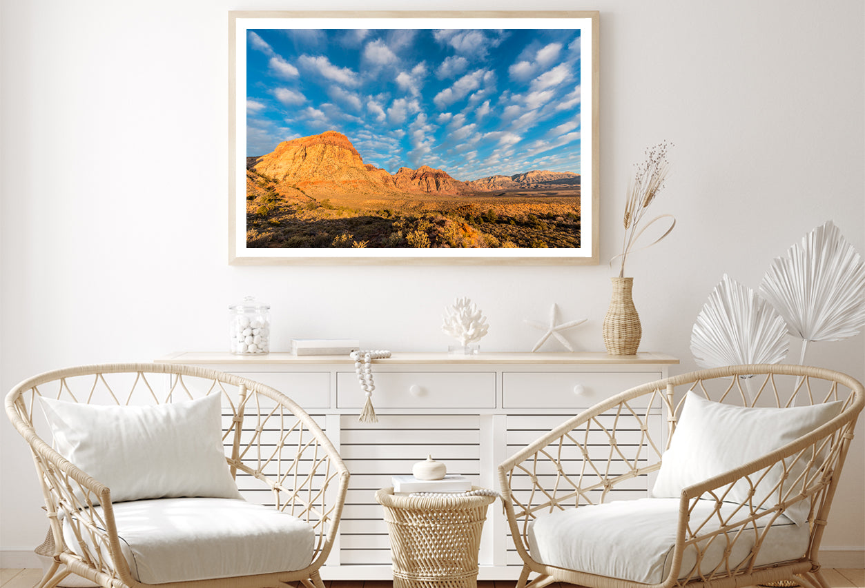 Early Morning Light With Partly Cloudy Sky Nevada Home Decor Premium Quality Poster Print Choose Your Sizes