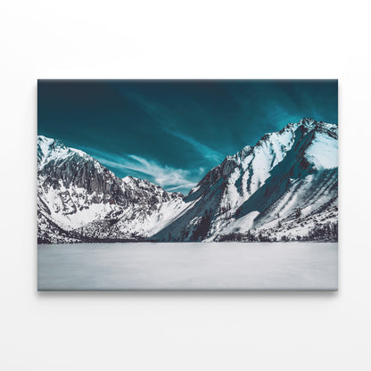 Snowy Peaks with Glacier and Lake Wall Art Decor 100% Australian Made