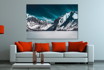 Snowy Peaks with Glacier and Lake Wall Art Decor 100% Australian Made
