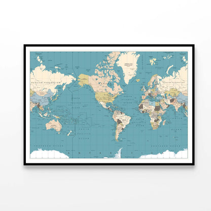 America Centred World Map Home Decor Premium Quality Poster Print Choose Your Sizes