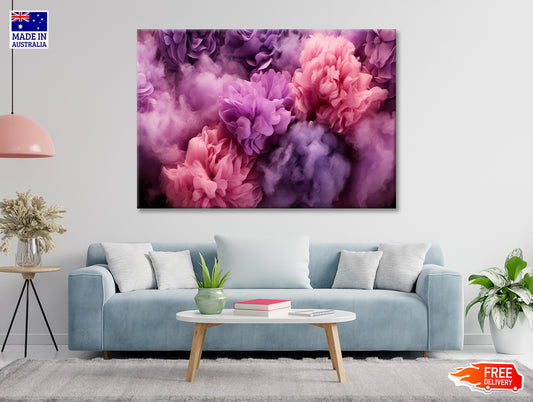 Bunch of Flowers with Pink Smoke Print 100% Australian Made