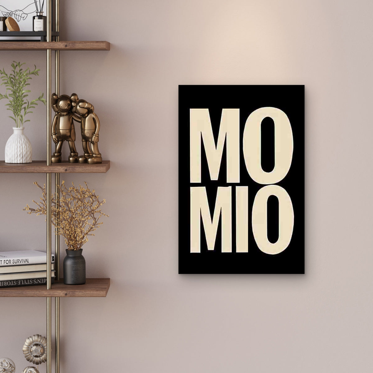 Minimalist Bold MO Lettering 60x90cm Metal Print Ready to Hang