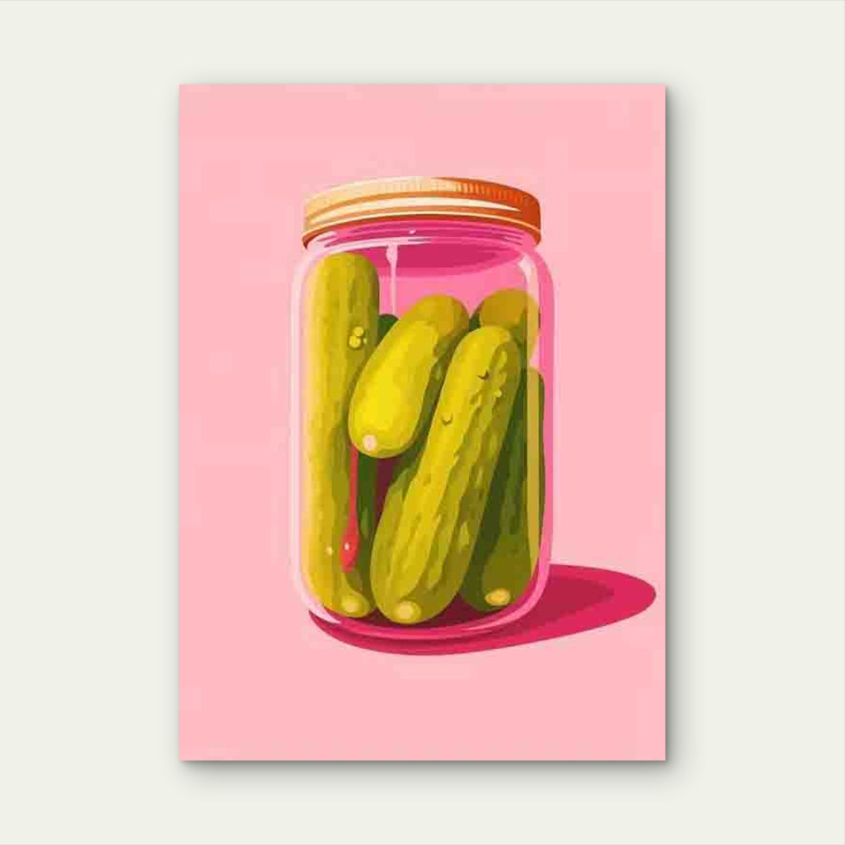 Vintage Pickle Jar Illustration 60x90cm Metal Print Ready to Hang
