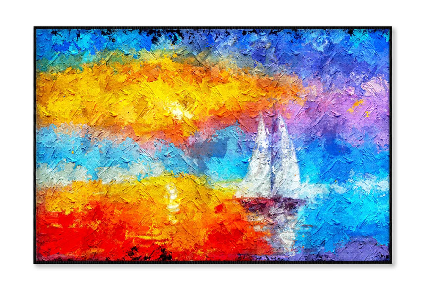 Seascape Paintings With Sunlight Background Wall Art Limited Edition High Quality Print