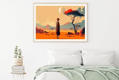 Man Walking in African Desert Home Decor Premium Quality Poster Print Choose Your Sizes