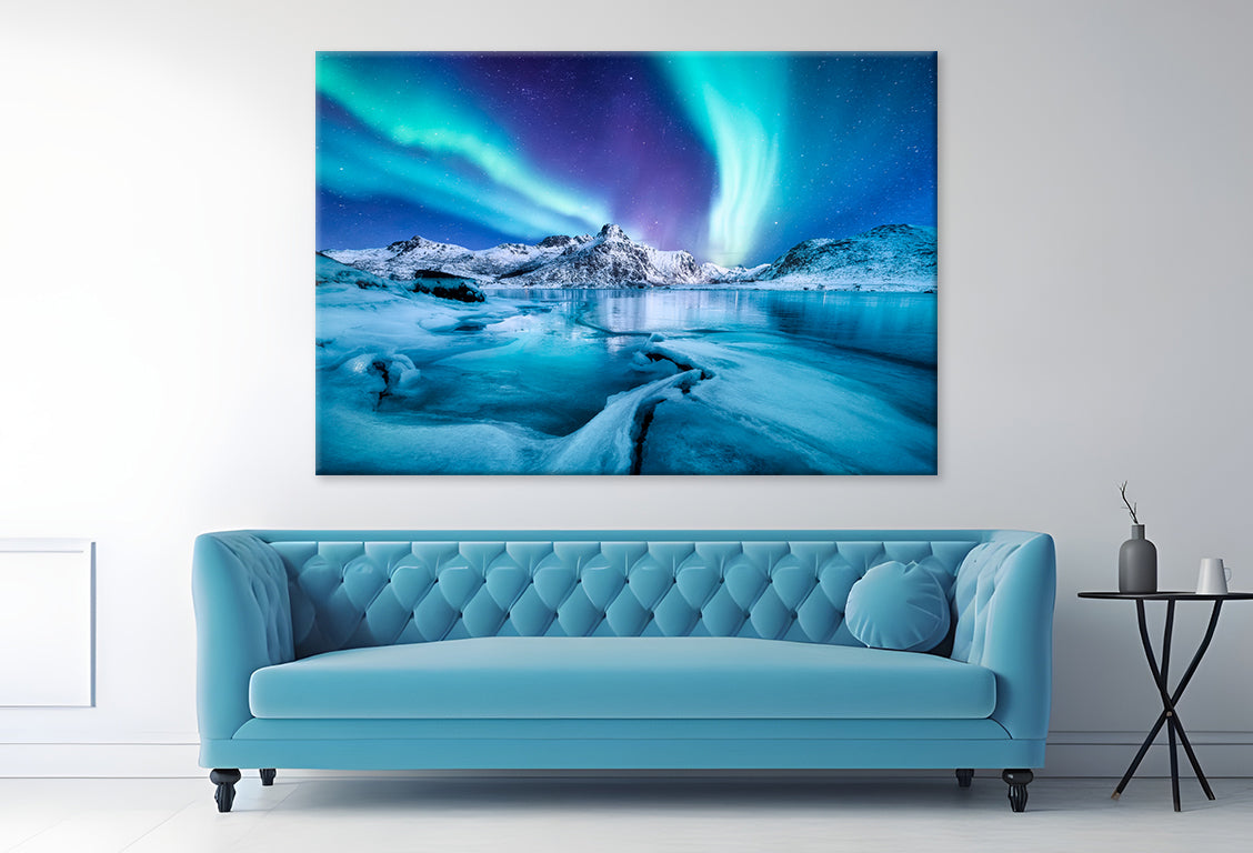 Aurora Borealis Lofoten Islands Wall Art Decor 100% Australian Made