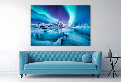 Aurora Borealis Lofoten Islands Wall Art Decor 100% Australian Made