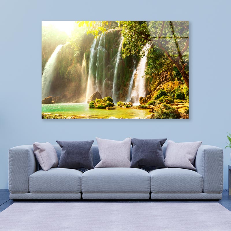 Ban Gioc - Detian Waterfall in Vietnam Acrylic Glass Print Tempered Glass Wall Art 100% Made in Australia Ready to Hang