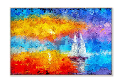 Seascape Paintings With Sunlight Background Wall Art Limited Edition High Quality Print