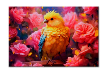 Cute Bird & Flowers Abstract Wall Art Limited Edition High Quality Print