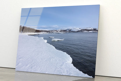 Body of Water Surrounded by Trees in winter Acrylic Glass Print Tempered Glass Wall Art 100% Made in Australia Ready to Hang