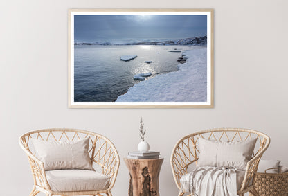 Body of Water Surrounded by Trees in winter Home Decor Premium Quality Poster Print Choose Your Sizes