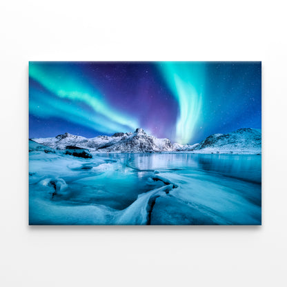 Aurora Borealis Lofoten Islands Wall Art Decor 100% Australian Made