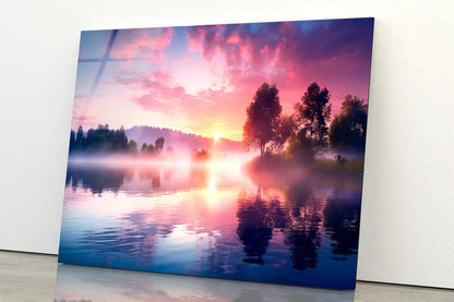 Forest Outdoor Scenery Sunrise Landscape  Acrylic Glass Print Tempered Glass Wall Art 100% Made in Australia Ready to Hang