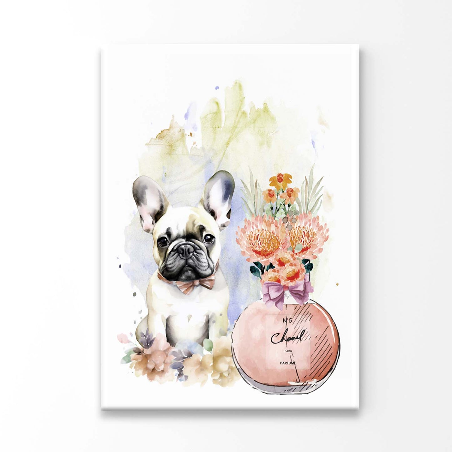 Perfume and Bulldog 3D Design Acrylic Glass Print Tempered Glass Wall Art 100% Made in Australia Ready to Hang