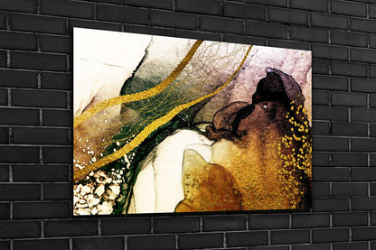 Gold Black Abstract UV Direct Aluminum Print Australian Made Quality