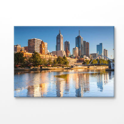 Bella Home Cityscape & River View Melbourne Print Canvas Ready to hang