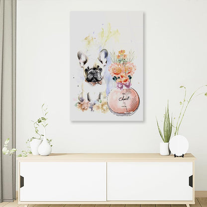 Perfume and Bulldog 3D Design Acrylic Glass Print Tempered Glass Wall Art 100% Made in Australia Ready to Hang