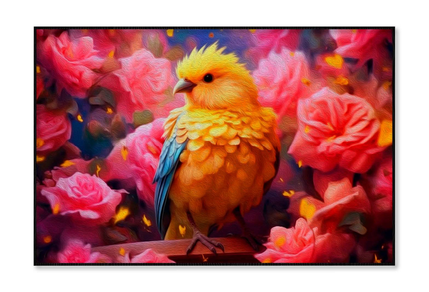 Cute Bird & Flowers Abstract Wall Art Limited Edition High Quality Print