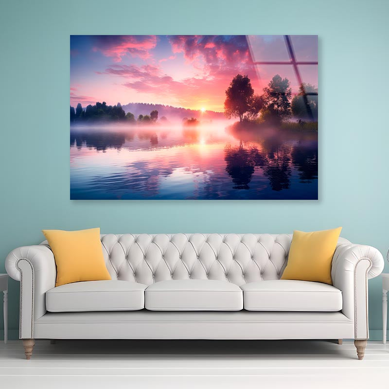 Forest Outdoor Scenery Sunrise Landscape  Acrylic Glass Print Tempered Glass Wall Art 100% Made in Australia Ready to Hang