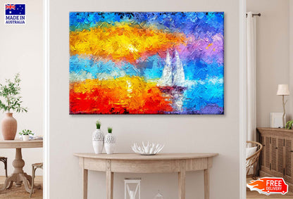 Seascape Paintings With Sunlight Background Wall Art Limited Edition High Quality Print