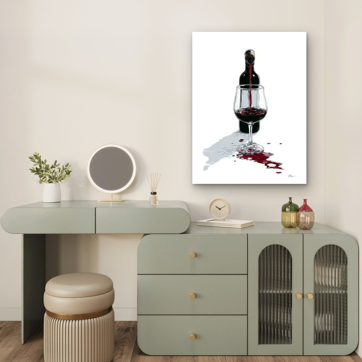 Humorous Wine Artwork 60x90cm Metal Print Ready to Hang