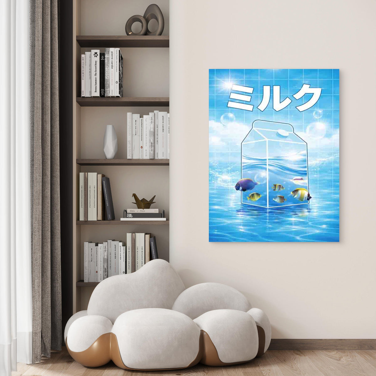 Aquatic Milk 60x90cm Metal Print Ready to Hang