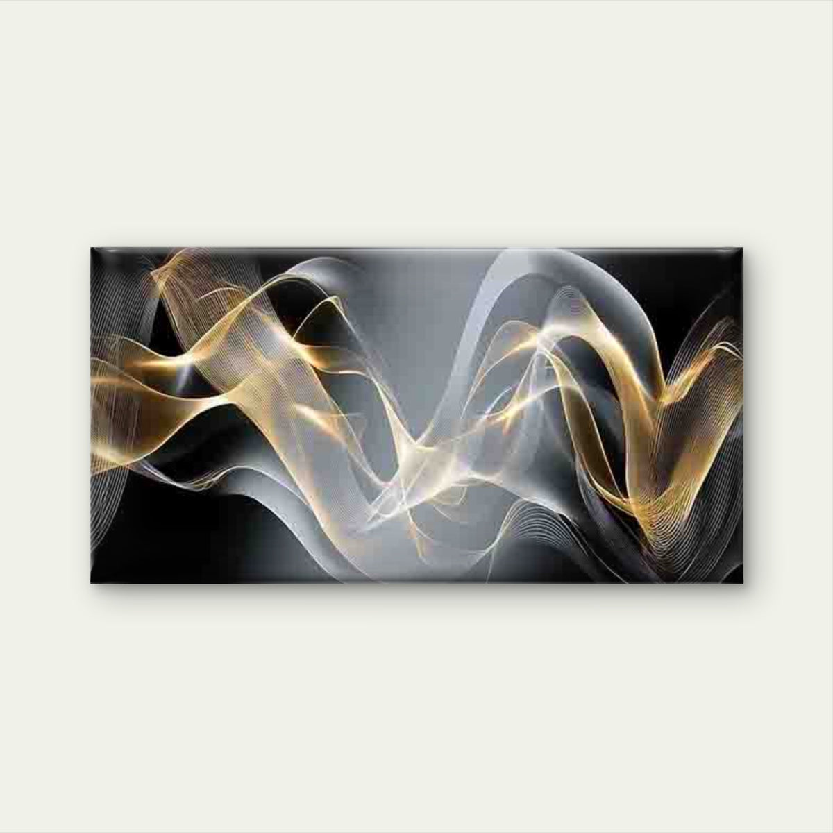 Abstract Golden & Black Wall Art Canvas Office Home Room Framed 120x60cm