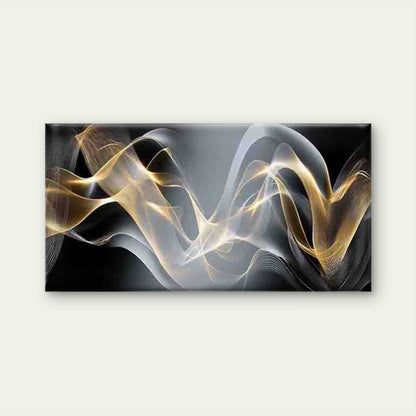 Abstract Golden & Black Wall Art Canvas Office Home Room Framed 120x60cm