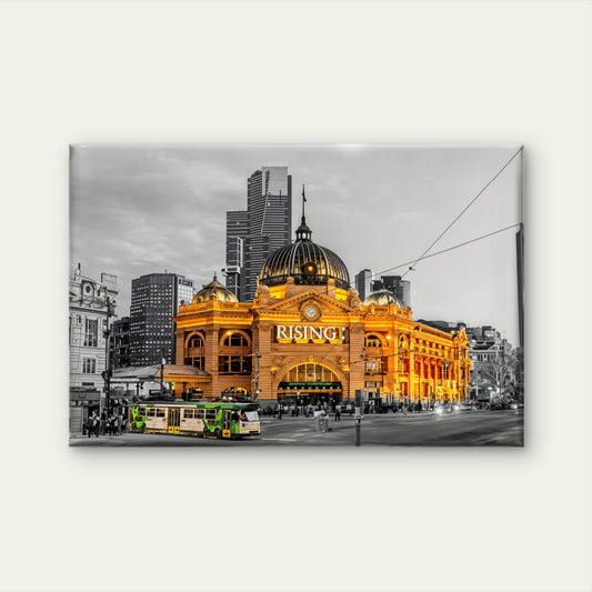 Melbourne Street Light Black and White City Wall Art Decor 100% Australian Made