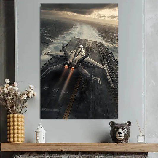 F18 Fighter Jet Aircraft Carrier Art Poster 40x60cm Metal Print Ready to Hang