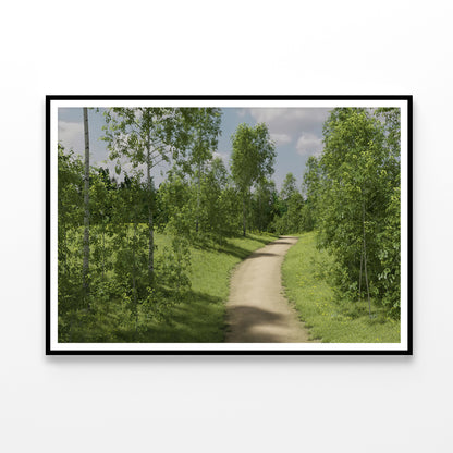 Path Surrounded By Trees of the Forest Home Decor Premium Quality Poster Print Choose Your Sizes