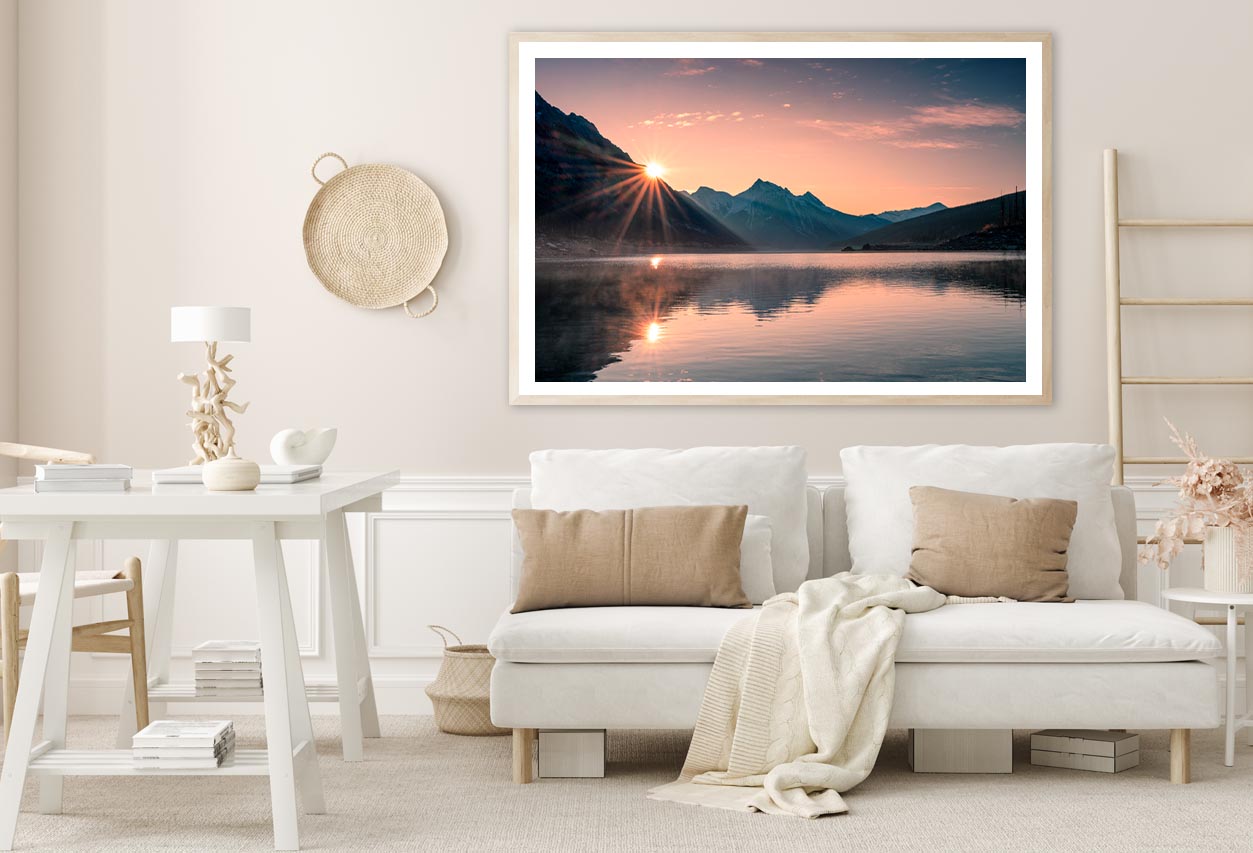 Sunrise On Mountain with Foggy in Medicine Lake at Jasper Home Decor Premium Quality Poster Print Choose Your Sizes