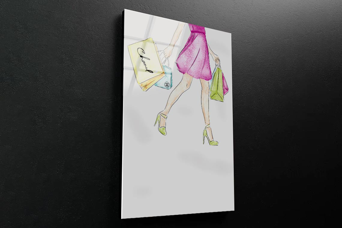 Luxury Green Heels 3D Design Acrylic Glass Print Tempered Glass Wall Art 100% Made in Australia Ready to Hang